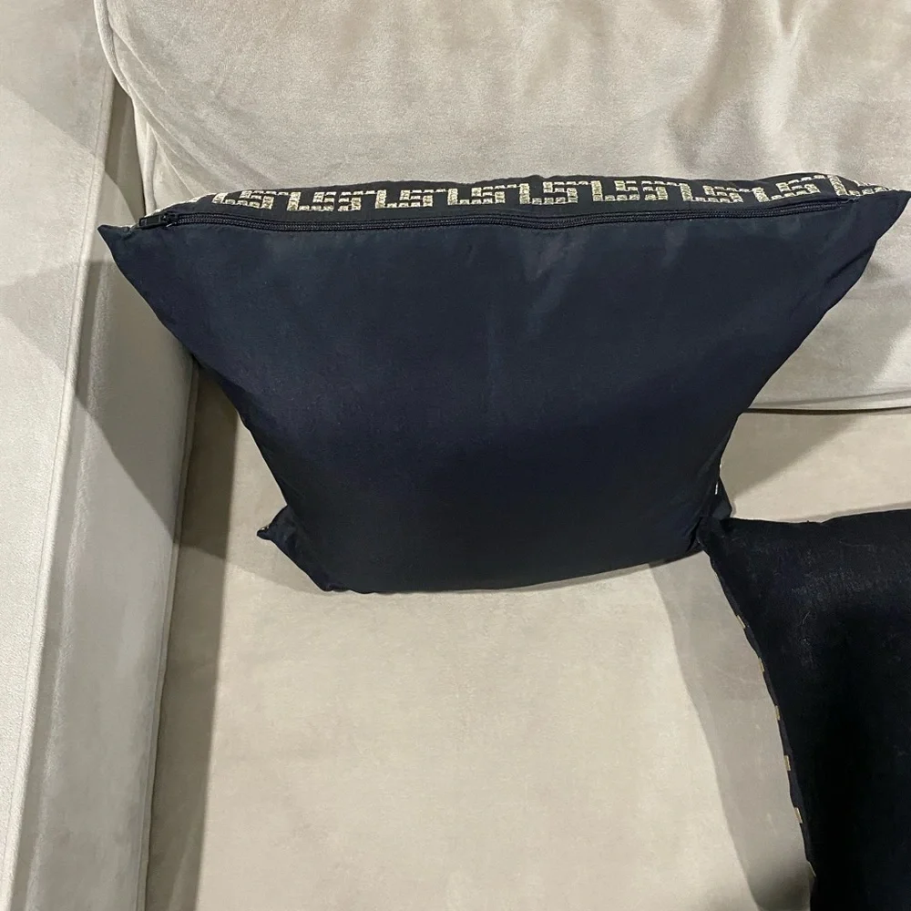 Kathy Fiedler Designer Pillow-Black & Gold